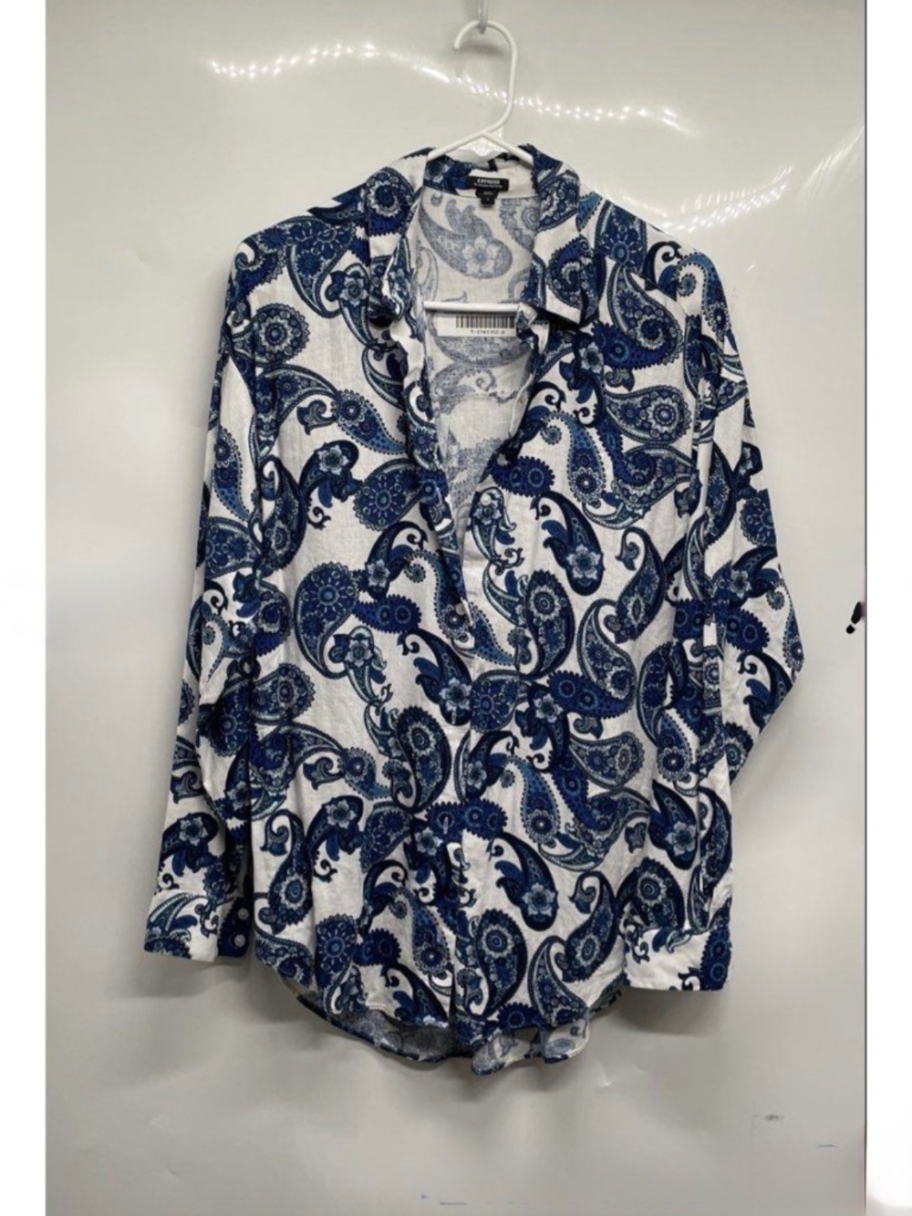 Express, Boyfriend Portofino Paisley Button-up Top